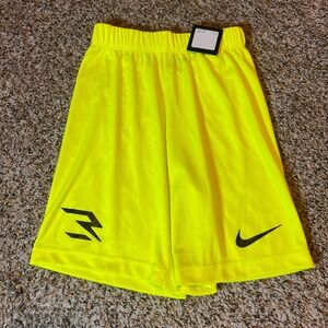 3‎ Brand Nike Style Shorts Athletic Activewear Neon Yellow Black Logo Size S
